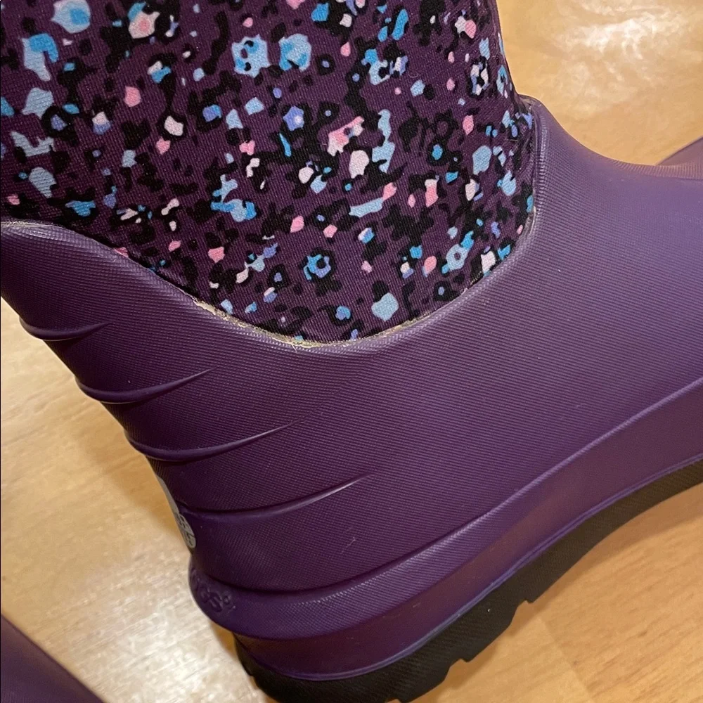 Bogs Kids Purple Patterned Pull-On Rain Boots